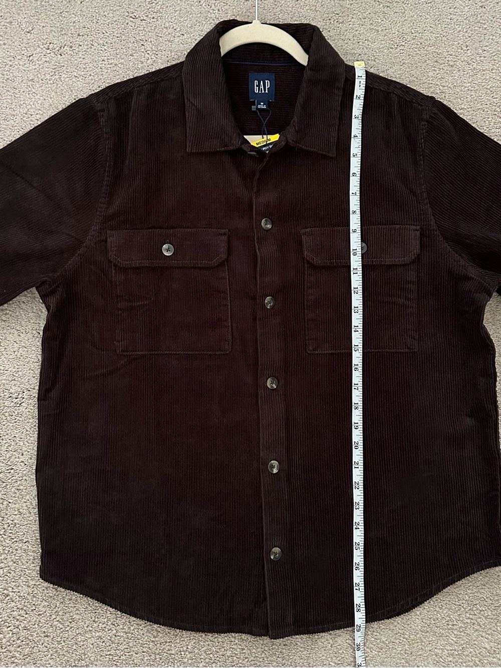 Chocolate Brown Oversized Corduroy Shirt / Men’s Fall Shacket - Picture 5 of 11